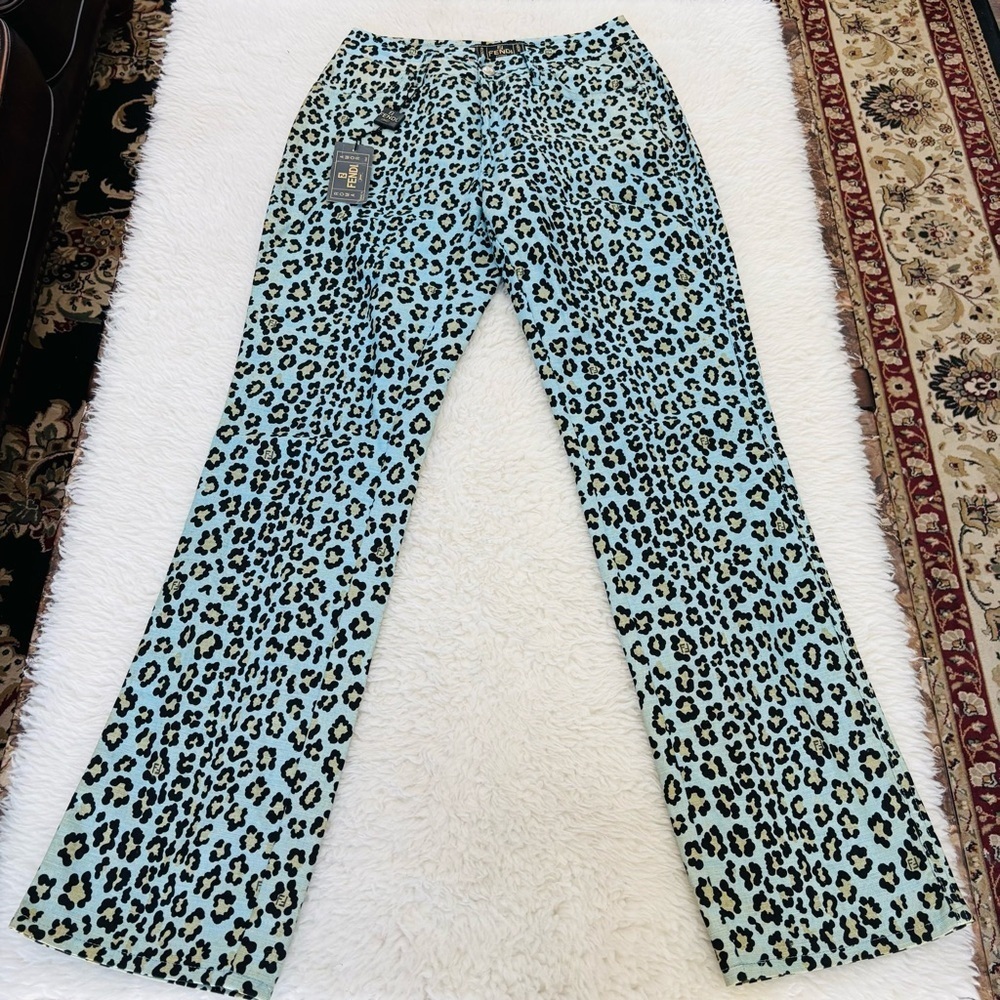Fendi Tessuto Leopard Cheetah Print Pants size EU 45 US 31